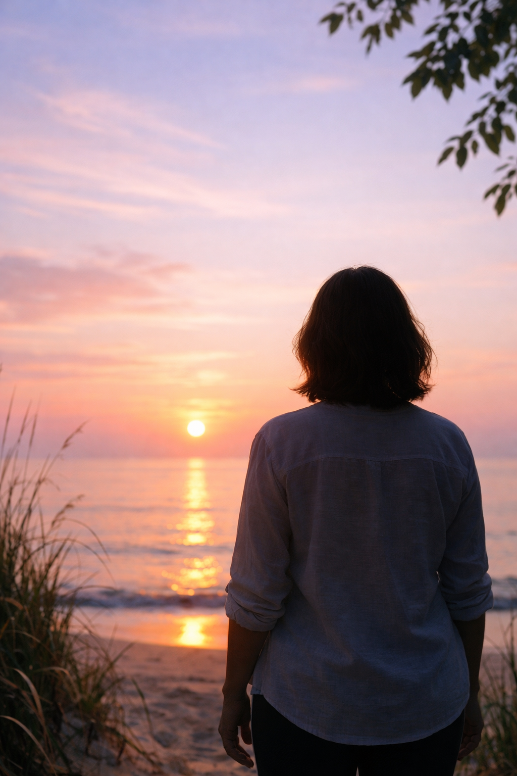 Woman finding balance in nature